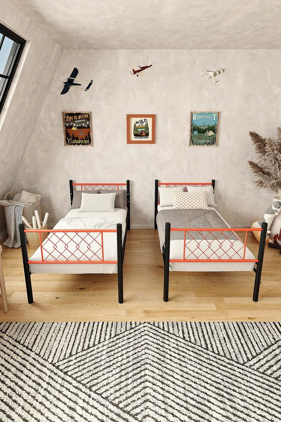 Chambre d'enfant Metis Lit superposé et cadre de lit en métal