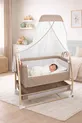 Berceau Royal Anne à Côté avec Tulle, Berceau Panier, Berceau Bascule pour Bébé, Berceau à Côté de la Maman