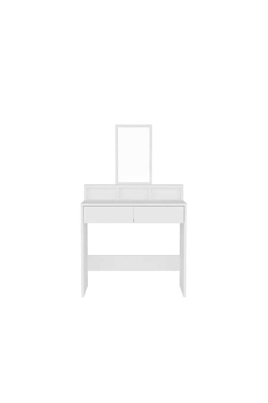 Coiffeuse moderne Luna avec miroir et tiroirs, blanche - Luna
