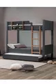 Lits superposés Ranza, lits superposés modulables avec tiroirs Anthracite - Noyer