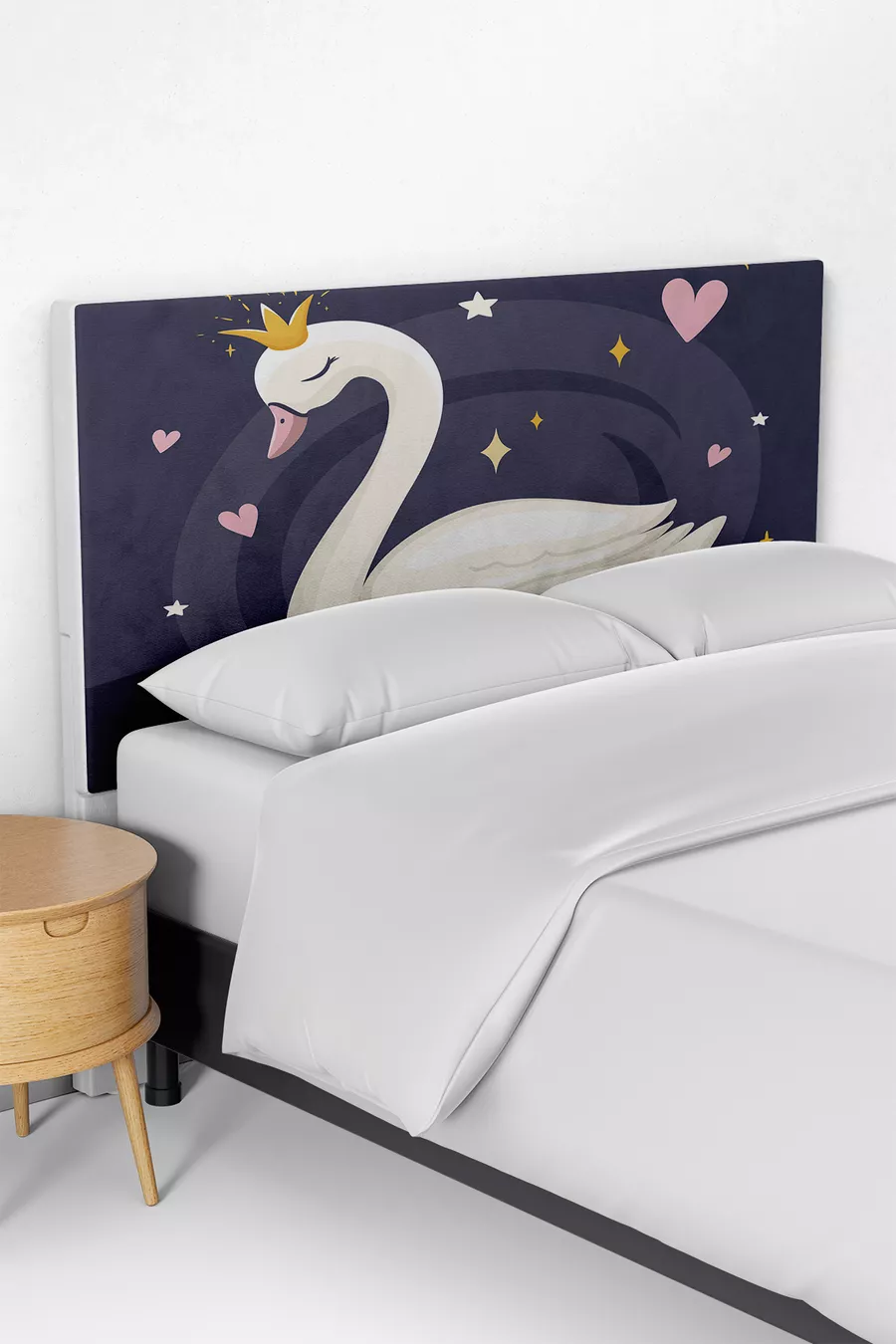 Housse de tête de lit pour enfant à motif de cygne