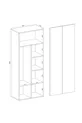 Armoire Niro à 2 Portes, avec Tringle et Étagère,  cm, Anthracite