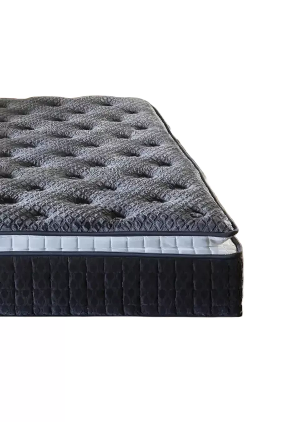 Matelas à ressorts ensachés ultra orthopédique avec soutien lombaire et dorsal, équipé d’un coussin en forme de croissant, ressorts ensachés et tissu en duvet de lapin