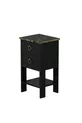 Table de chevet Cevheri 2 tiroirs - Noir / Marbre Royal