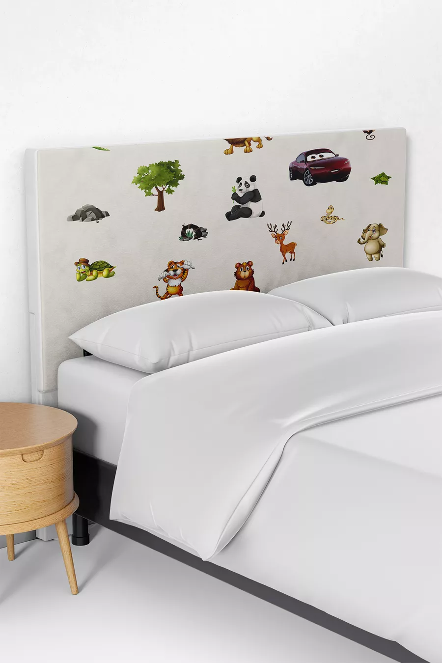 Housse de tête de lit pour enfants avec motifs Animaux Mignons et Flash McQueen