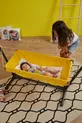 Berceau hamac pour poupée en bois avec support (Jaune)