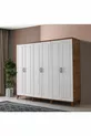 Ücretsiz Montaj Komple Mdf Sport 6 Kapaklı Atlantik Çam-beyaz Gardırop Elbise Dolabı