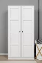 Armoire à deux portes Lucas et placard multifonction - Blanc mat