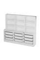Armoire polyvalente à 9 étagères et 9 paniers pour jouets Almina blanc