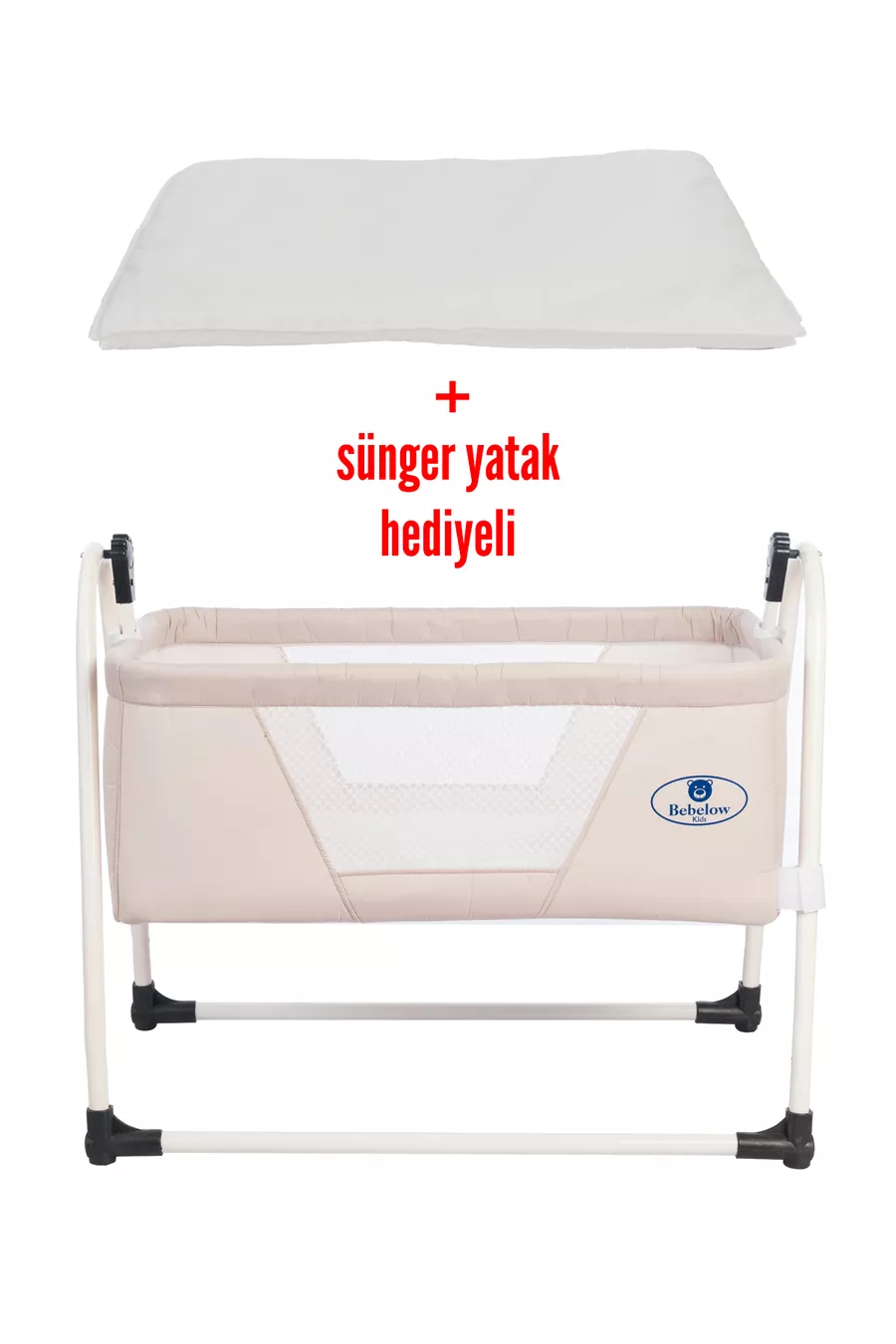 Berceau luxueux portable Anthracite Sobee pour bébé, avec installation fixe et balançoire