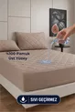 Protection de matelas matelassée Premium Beige % coton, ajustée, bord complet, imperméable à l'eau, toutes tailles
