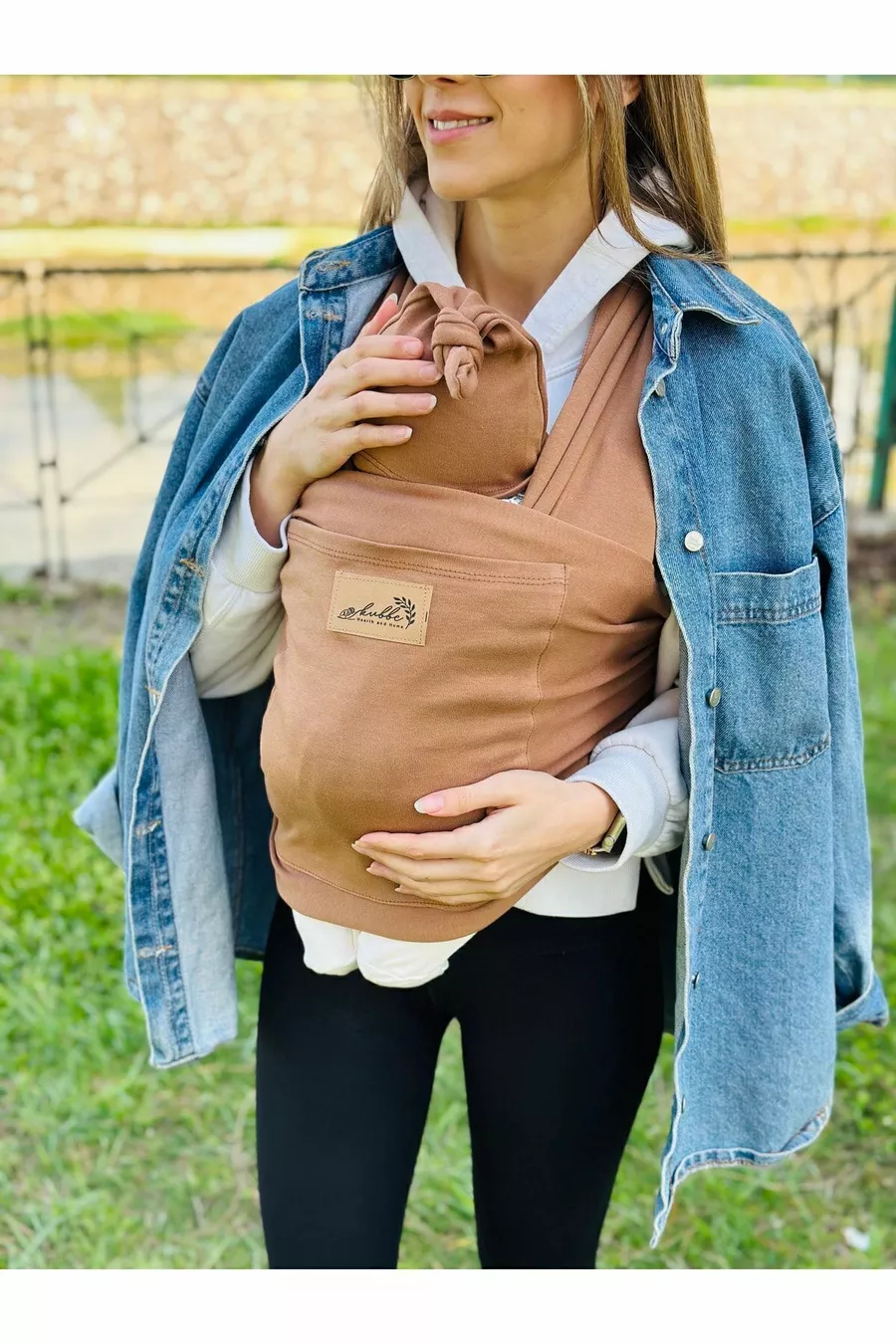 Écharpe de portage pour bébé avec poche de poitrine, élingue pour bébé