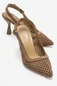 Chaussure à talon pour femme en cuir véritable, ouverte à l'arrière, perforée au laser, en suède Sıgarro