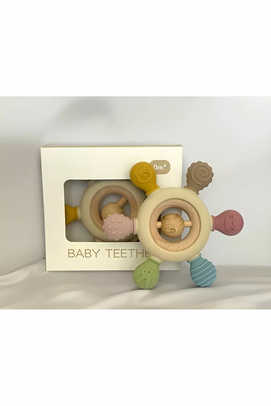 Anneau de dentition pour bébé (DENTIER DE COULEUR BEIGE)
