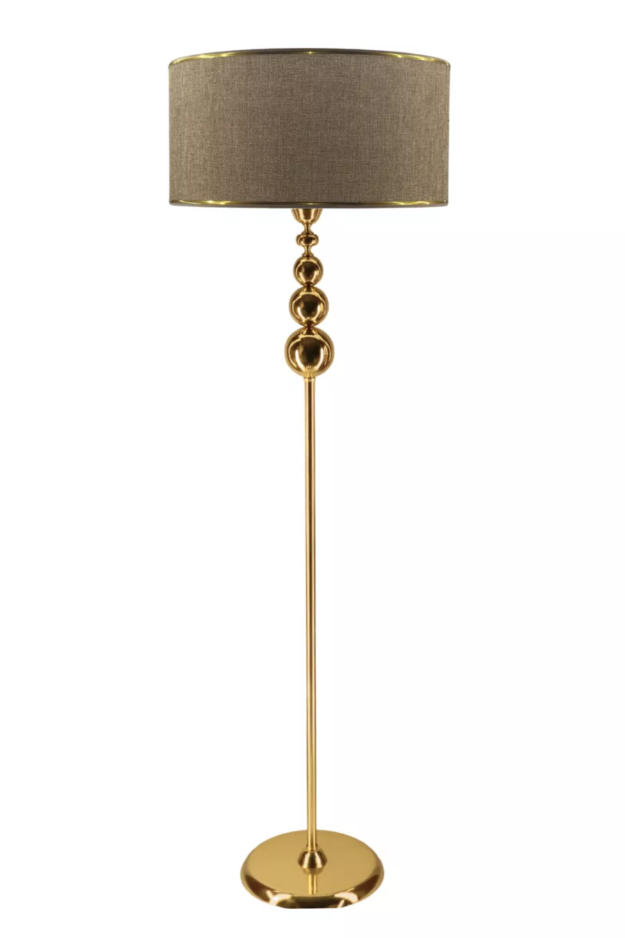 Lampadaire en métal plaqué or Milano Küre - Osier avec bande dorée