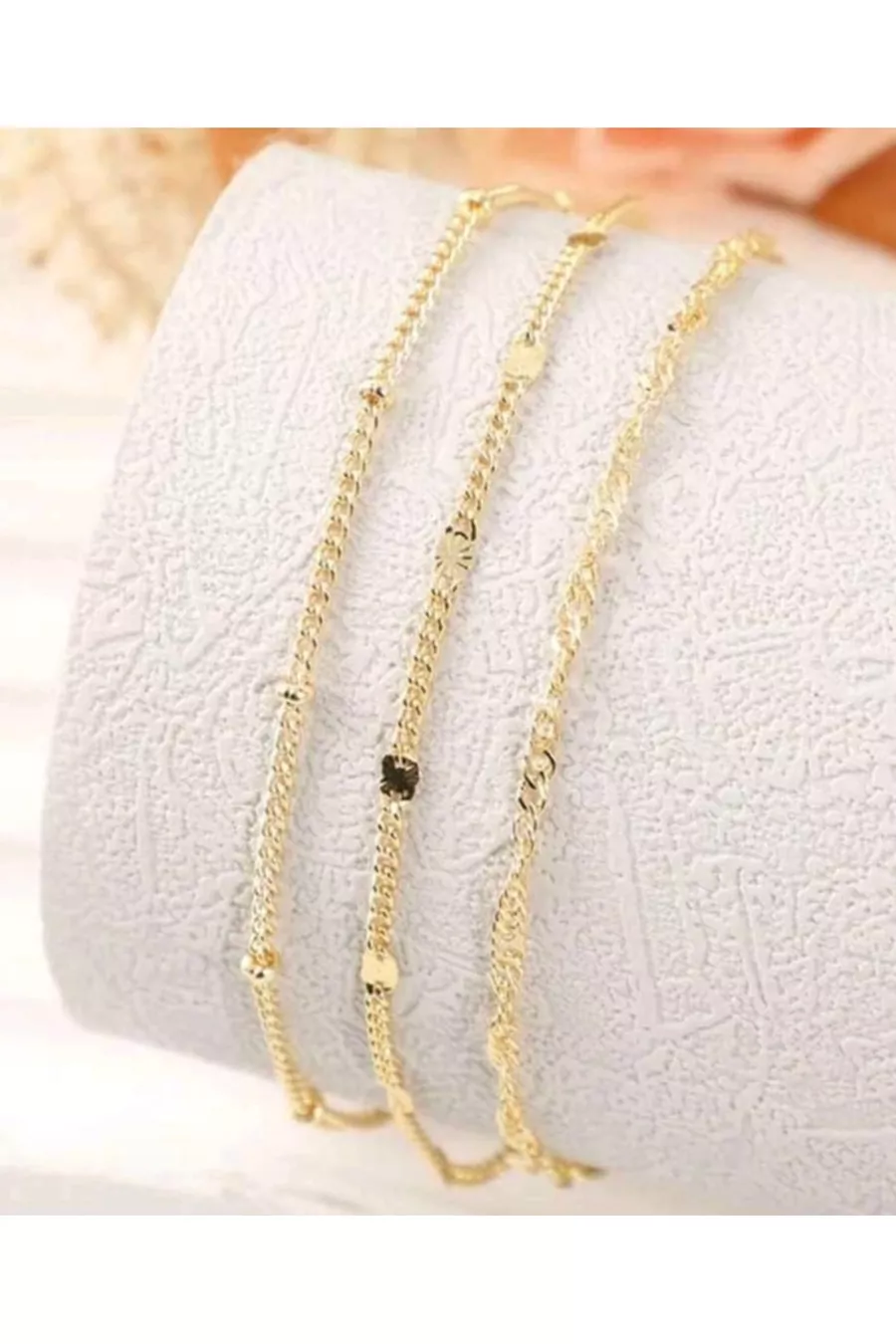 Ensemble de 3 bracelets pour femme Gold Singapour à chaîne