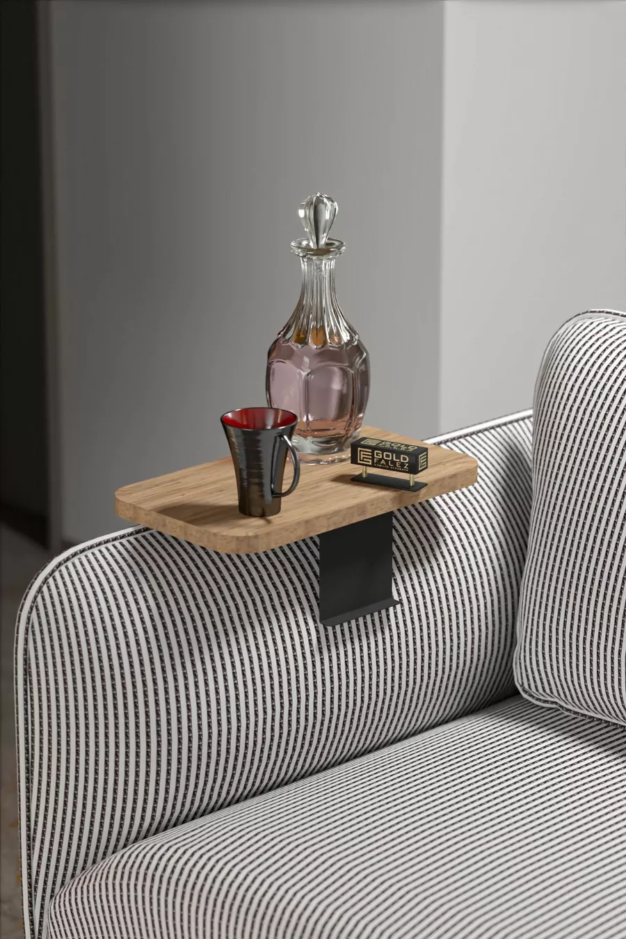 Table d'appoint Plateau réglable Rectangulaire Décoratif Moderne Horizontal Vertical Table de canapé Noyer