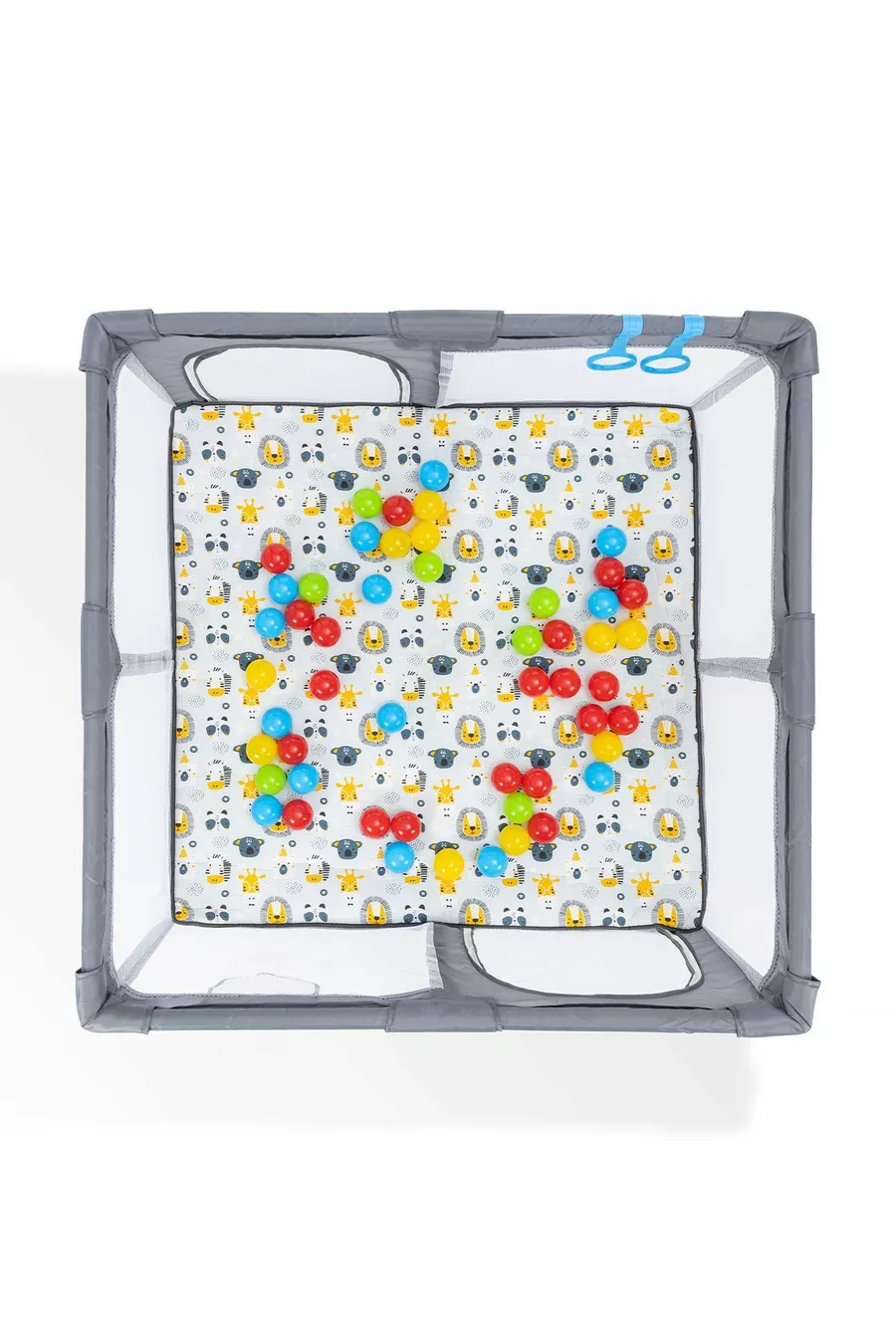 Aire de jeux sécurisée Original Playard Plus pour bébés et enfants, parc de jeux, tapis de jeu et balles, gris