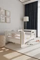 Lit d'enfant moderne Montessori Mdflam, cadre de lit, sommier - Blanc