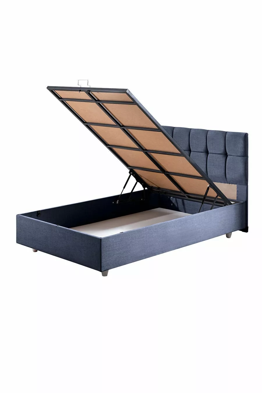 Ensemble de lit Comfort avec sommier et tête de lit simple Berlin, bleu marine