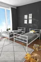 Koza Ranza Lit Superposé Compatible avec Matelas Blanc Métal Amovible