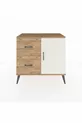 Commode Hyperion avec une étagère, 2 tiroirs et une porte, pin-pierre d'onyx/pin