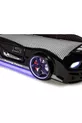 Portes de lit à roulettes noires Mustang avec ouverture, entièrement équipées de LED, télécommandées et avec musique