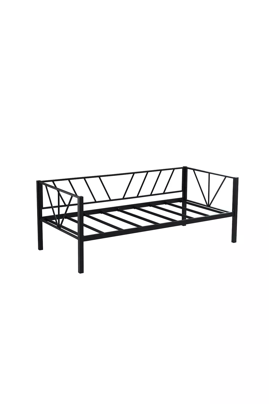Alchera Banquette Simple Lit Cadre Métallique Noir