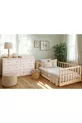 Lit d'enfant en bois massif naturel avec lattes arrondies, cm x cm, bois naturel
