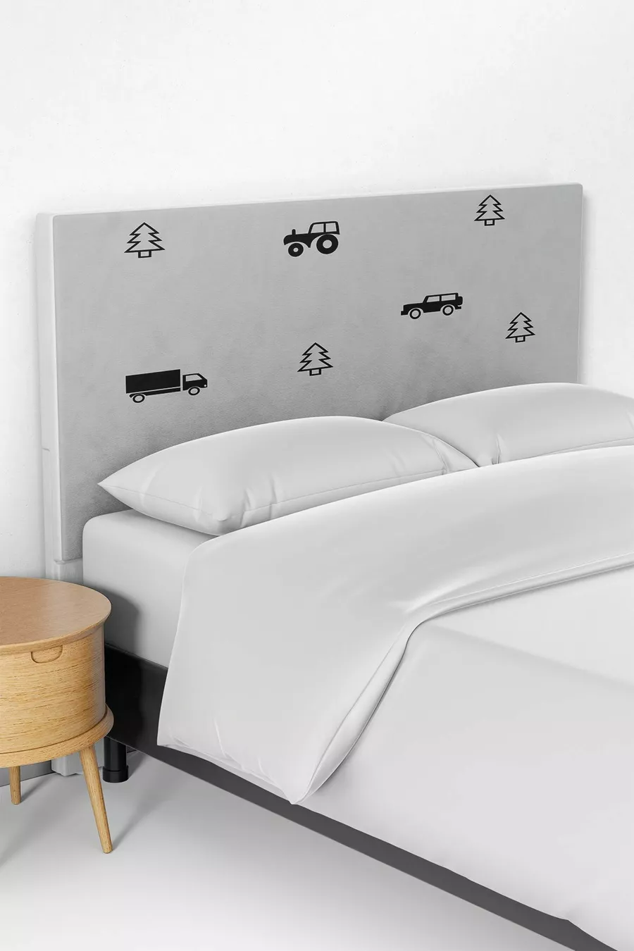Housse de tête de lit pour enfants avec motif de voitures