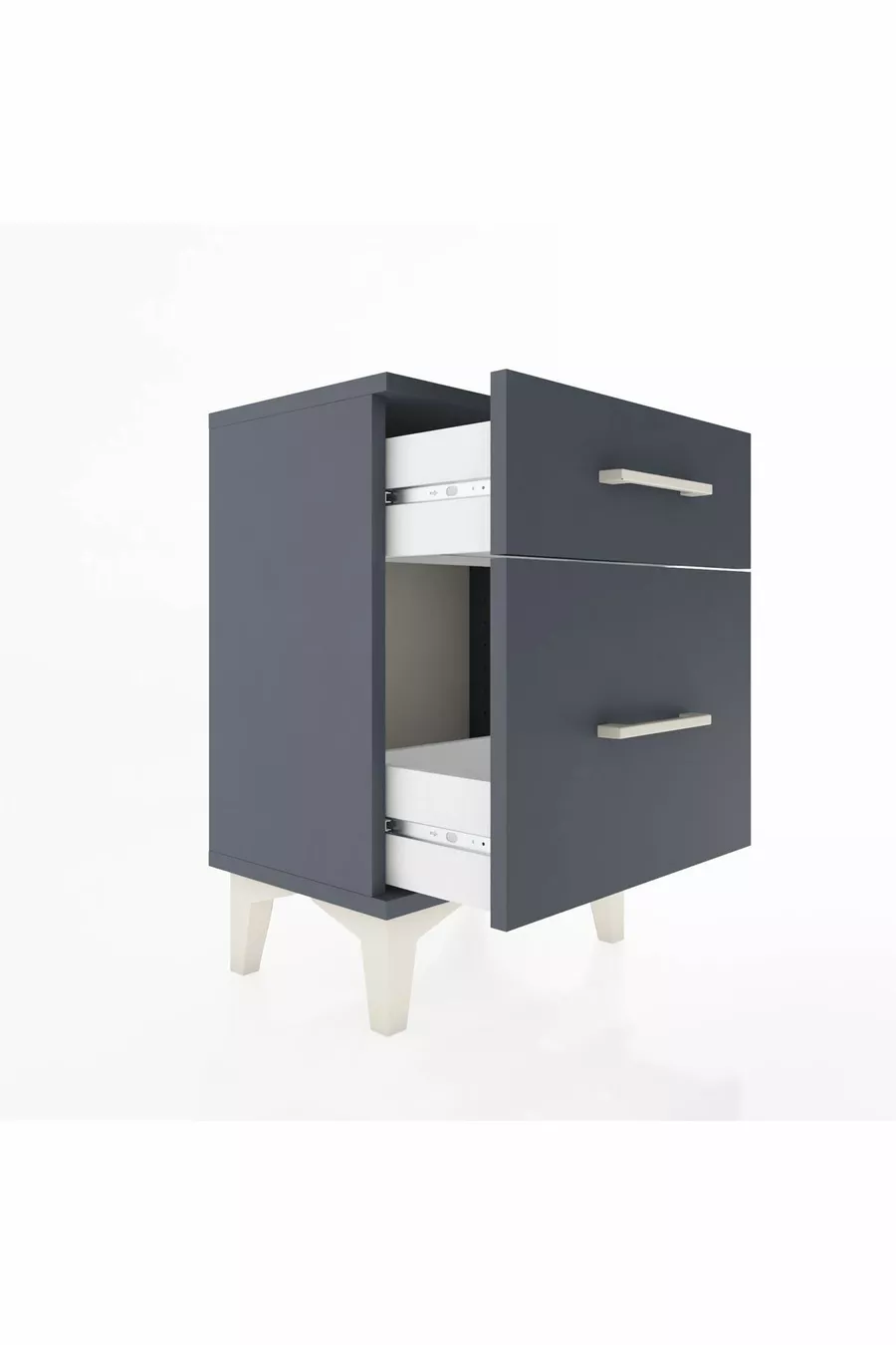 Chevet Arges 2 tiroirs Anthracite-Anthracite