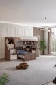 Lit superposé Ranza Milano avec bureau double moderne + 2 matelas Comfort