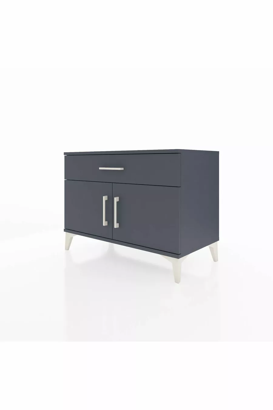 Commode Hyperion à une étagère, un tiroir et deux portes, Anthracite-Anthracite