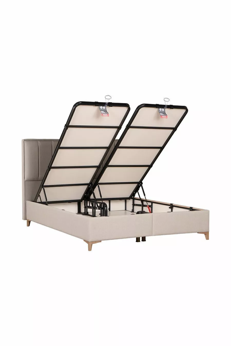 Lit coffre Gold Therapy Beige (TÊTE DE LIT ET MATELAS NON INCLUS)