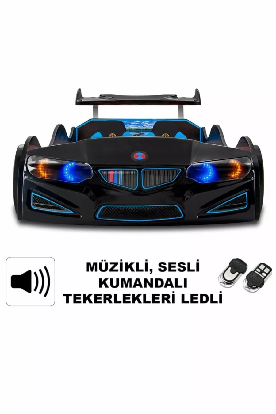 BMW - Lit voiture complet - Lit voiture - Série - Roues avec LED & télécommande