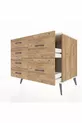 Commode Kronos 6 tiroirs Pin-Pierre d'ardoise/Pin