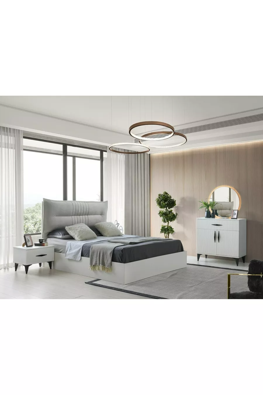 ENSEMBLE DE CHAMBRE À COUCHER EN MDF DE SAPIN
