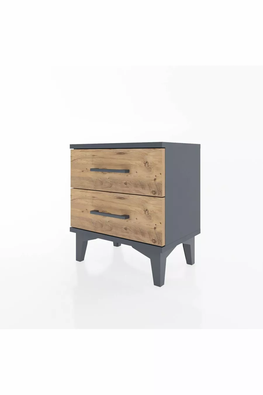 Chevet Arges 2 tiroirs Anthracite-Pin
