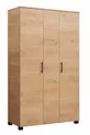 Lit superposé, Lit superposé Aura avec bureau et armoire à 3 portes, Noyer clair