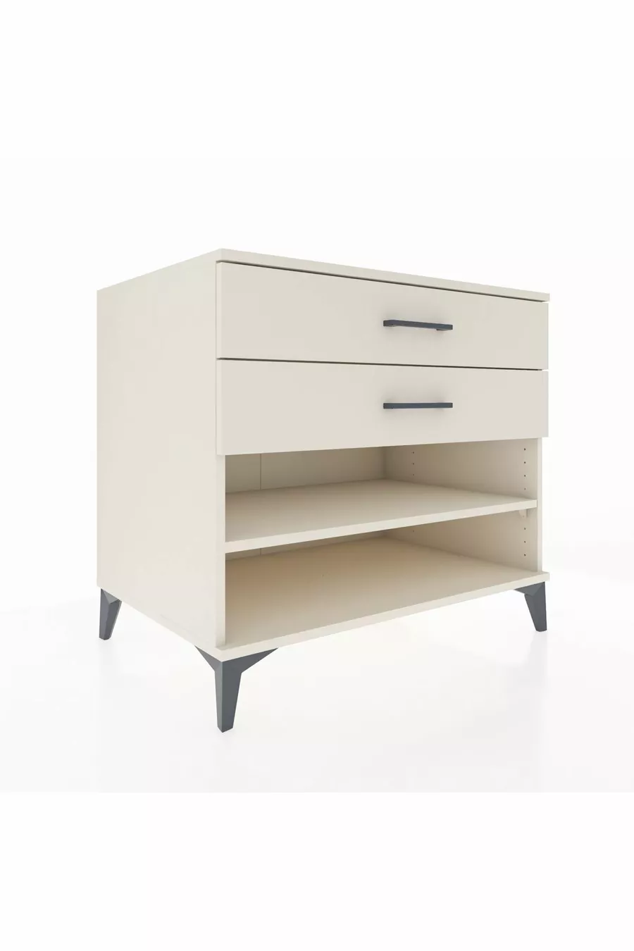Commode Kronos à une étagère et 2 tiroirs Pierre de lune-Pierre de lune