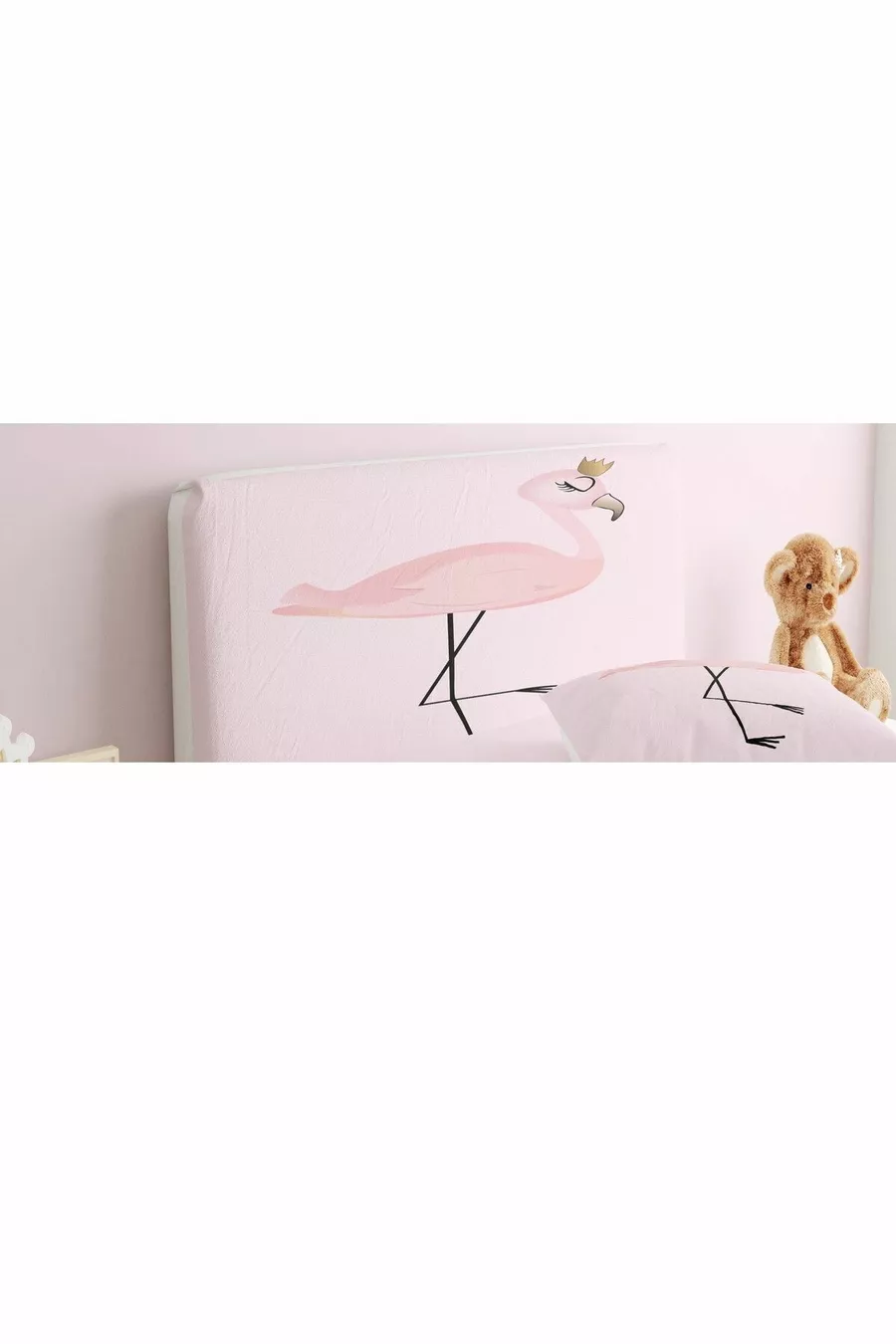 Housse de tête de lit Flamant rose avec couronne