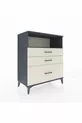Commode Hyperion à une étagère et trois tiroirs Anthracite-Quartz