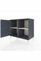 Commode Hyperion 2 étagères 2 portes Anthracite-Anthracite/Gris pierre