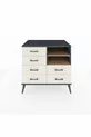 Commode Kronos 2 étagères 6 tiroirs Anthracite-Sapin/Mer de pierre
