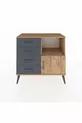 Commode Hyperion avec une seule étagère, 4 tiroirs et une porte, Pin-Pin/Anthracite