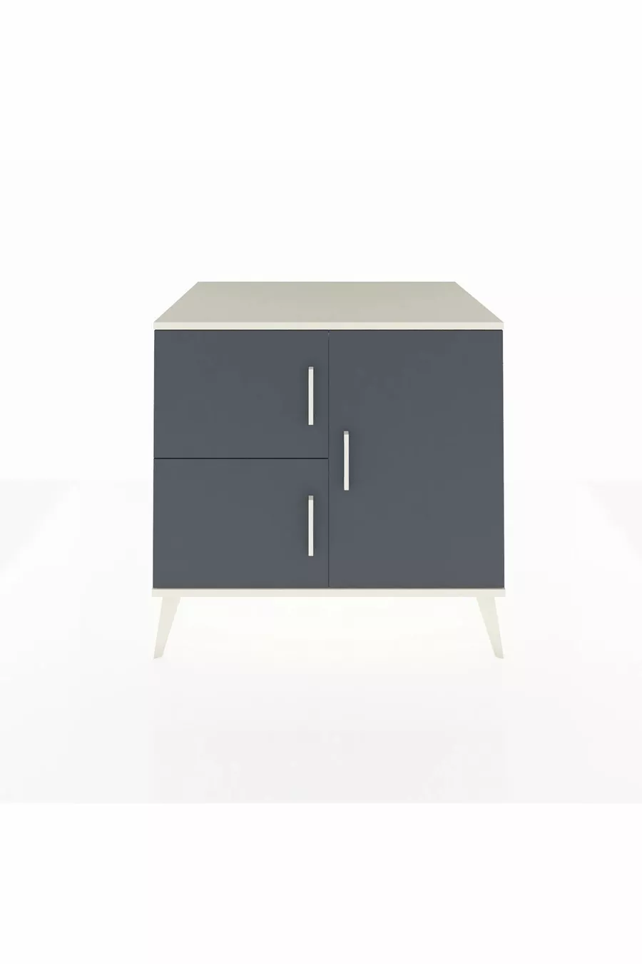 Commode Kronos 2 étagères 3 portes Pierre de lune-Anthracite