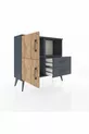 Commode Arges 2 étagères 2 tiroirs 2 portes Anthracite-Sapin/Anthracite