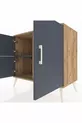 Commode Hyperion 2 étagères 3 portes Pin-Anthracite