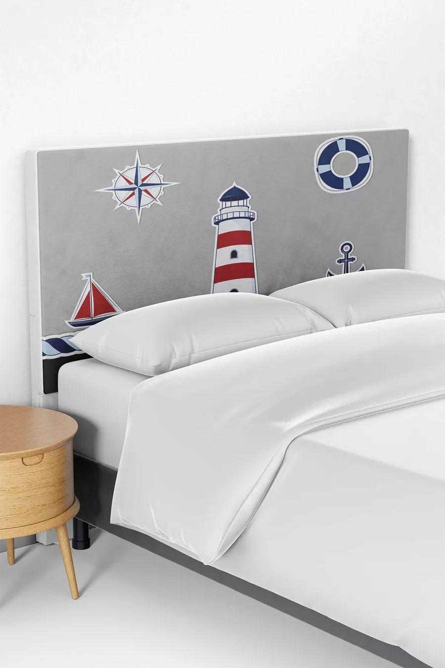 Housse de tête de lit pour lit coffre de chambre d'enfant avec motif marin Sailor