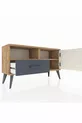 Commode Arges avec 2 étagères, 1 tiroir et 1 porte, en pin-pierre d'âme / anthracite